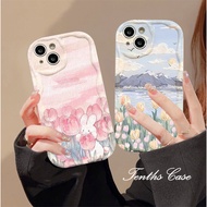 Compatible for Huawei Nova 7 8 9 10 11 5T 7i P30 P40 P50 P60 Pro Mate 50 40 30 Pro 5G Oil Painting Flowers Shockproof 3D Wave Edge Phone Case Soft Cover