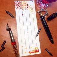 一筆箋~墨水染畫-落楓-(一包20張入)