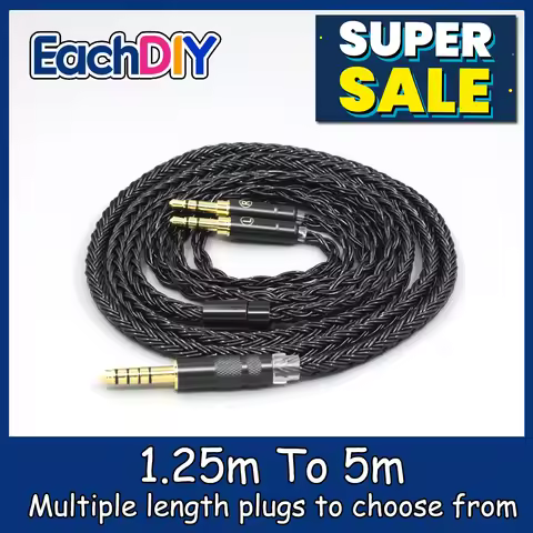 16 Core 7N OCC Black Earphone Cable For Hifiman Sundara Ananda HE1000se HE6se he1000v2 he400se Arya 