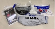 shark-spartan carbon skin 全罩安全帽原廠透明、深黑鏡片及防霧貼片 可拆賣