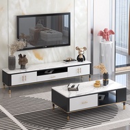 TLQ TV Cabinet Coffee Table Sintered Stone Modern TV Console Table Living Room Household