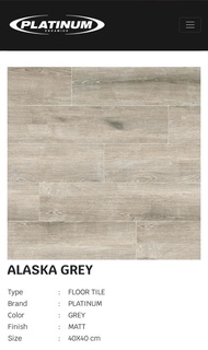 Keramik Platinum 40x40 Alaska Grey Matt