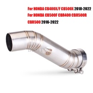 Motorcycle Exhaust Escape Modify Mid Link Pipe For Honda CBR500 CBR500R CB500F CB500X CB400 CBR400 C