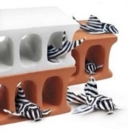 Pleco Cave Condo 3 Hole Orange White Rectangular Square Comb Triangular Pleco Condo Aquarium Accesso