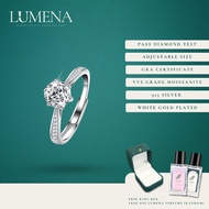 [Lumena] Eternal 1.0 Carat Moissanite Diamond Adjustable White Gold Plated 925 Silver Ring