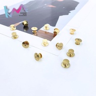8mm Gold Cufflinks Guava Pin Nail Safety SnapRing