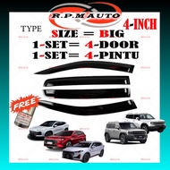 JETOUR (4 PCS) Air Press DASHING Window Tingkap kereta Door Visor Mugen Move Small Tingkap Kereta VT