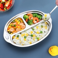 AT-🎇Goodchef（maxcook）316Stainless Steel Plate Lunch Box Bowl Configuration304Stainless Steel Spoon Thickened Children's