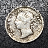 Straits Settlement Queen Victoria 5 Cent Silver Coin 1898