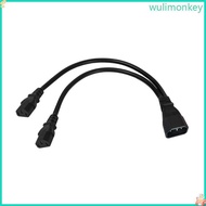WU C14 to 2x C13 Splitter Power Cord Single IEC 320 C14 Male to C13 Female