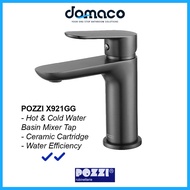 Pozzi X921GG Gun Grey Basin Mixer Tap