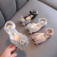 Girl Princess Shoes Rhinestone Bow Tie Kids Leather Shoe Fashion Causal Sequins Children Causal Wedd
