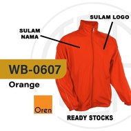 OREN SPORT WB0607 UNISEX Windbreaker Jacket WARNA OREN (READY STOCKS)