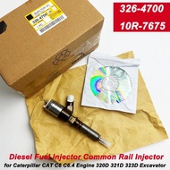 Fuel Injector Common Rail 326-4700 3264700 For C-aterpillar C6 C 6.4 Engine 320D 321D 323D Excavator