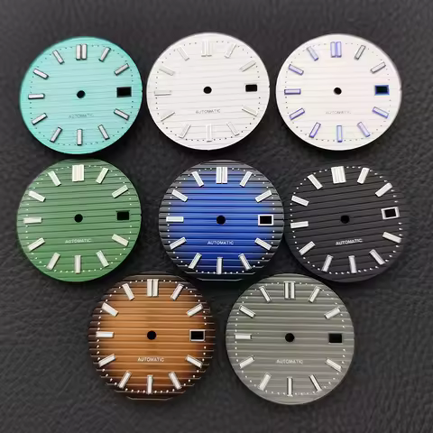 29.8mm Watch Dial C3 Green Luminous Dial Fits NH35 NH36 NH38 4R35 4R36 7S26 Movement Nautilus Watch 