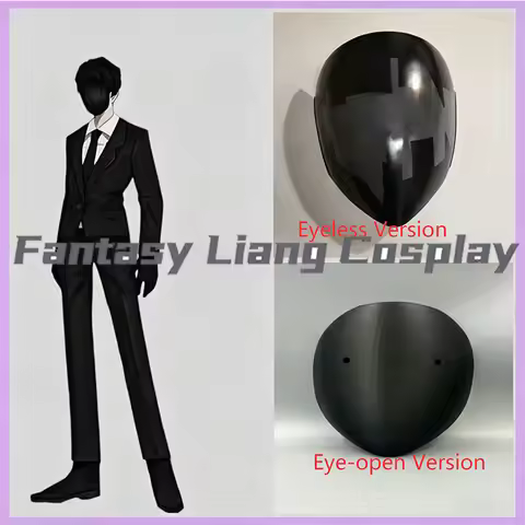 Anime Library of Ruina Roland Cosplay Mask Geometric Hand-drawn Pure Black Halloween Carnival Party 