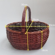Rattan Wicker Straw Bamboo Woven Handle Portable Egg Basket Gift Basket Storage Basket Storage Baske