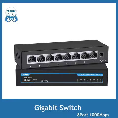 Gigabit Switch 8/5 Port 100/1000Mbps Network Switch Ethernet Switch RJ45 Plug and Play Networking Hu