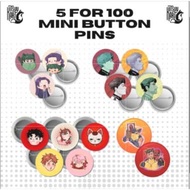 KK Mini Button Pins Random 5 for 100 Waterproof High Quality Pop Culture Meme Funny Fandom