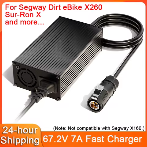 67.2V 7A Fast Charger for Segway Dirt eBike X260 Sur-Ron X LightBee High-Speed Weatherproof Power Su