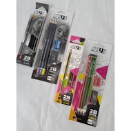 Stok Sedia Pensel 2B APLUS Warna Fluorescent & Rekaan Hitam /APLUS 2B Pencil Fluorescent Colour & Bl