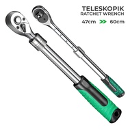 Gagang Sok 1/2 Inch 72 Gigi Kunci Socket Wrench Panjang Pendek 47CM-60CM Socket Teleskopik - 6735
