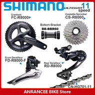 Shimano Ultegra R8000 Groupset 2X11 R8000จักรยานเสือหมอบความเร็วจานหน้า Derailleur สายพาน HG701ด้านห