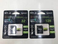 Apacer 32/128GB 100mb/s MicroSDXC記憶卡 適用於行車記錄器、Webcam、GoPro