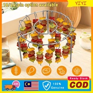 Stainless Steel Air Fryer Grill Rack Skewer 18/24 Kebab BBQ Rack Penyangkut Daging Untuk Oven & Airf