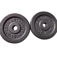 2PES X 10LBS Sports Authority dumbell/barbell plates.