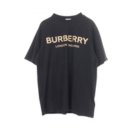 【二手】Burberry BURBERRY 短袖T卹 ELLISON PRT Logo印花 8104229 黑色純棉T卹 男士二手 A