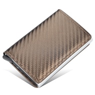BAELLERRY K9129 DOMPET KARTU MINI LONTAR RFID MOTIF SERAT KARBON