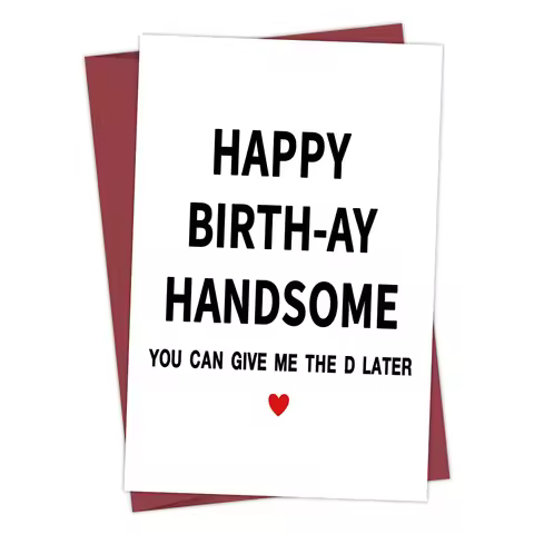 Rude Birthday Card for Him Boyfriend, Cheeky Birthday Card for Husband fiancé, You can Give Me the D