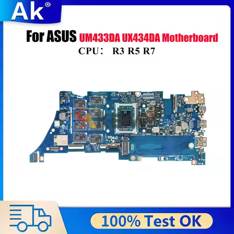 UX434DA Laptop Motherboard For ASUS ZenBook UX434DA UX434D UM433DA Notebook Mainboard With R3 R5 R7 