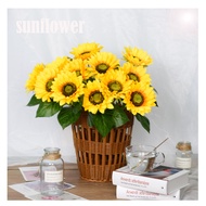 1/7heads sunflower Silk Artificial Flower Bouquet Large Sun Flower home Decor Artificial Flowers plant artificial decorative flower fake flowers