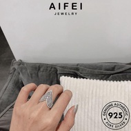 AIFEI JEWELRY 純銀戒指 Women Adjustable 925 Moissanite Accessories Perempuan Perak For Diamond Cincin Creative Korean Pyramid Silver Ring Sterling Original R1972