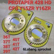 PROTAPER Y15ZR Y16ZR FZ150I Y15 Y16 428 HD CP3 CHROME GOLD SPROCKET 6HOLE RANTAI SPOKET 6 LOBANG