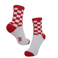MERAH Oldschool Children's Socks | Red and White Checkered Pattern | CHILDREN'S SOCKS