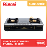 Rinnai RI-602 A Kompor Gas Stove 2 Tungku Stainless Steel RI 602 A / RI602 A / RI 602A - Silver