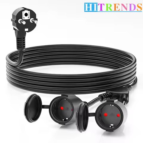 5cm/3m/5m/7m EU plug Power extension cable male to female protection European standard power socket