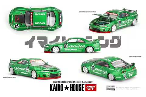 Kaido House + MINIGT TSM 1:64 150 Skyline GTR R33 Imai Racing V1 Diecast Model Car