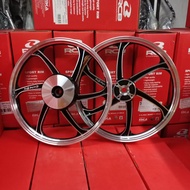 ล้อแม็ก (RACING BOY) ขอบ 17 MIO/FINO/NOUVO/MIo125/CLICK110-125 สีดำขาว ปัดขอบ ของแท้โรงงาน RCB