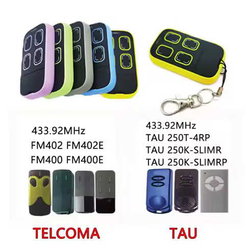 TAU 250T-4RP 250K-SLIMR 250K-SLIMRP TELCOMA FM400 FM402 FM400E FM402E Garage Door Remote Control 433