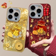 Chinese New Year Lucky Bag Money 3D Case For Vivo Y20 Y21 Y36 Y19S Y20i Y11 Y12 Y19 Y36 Y16 Y02S Y15