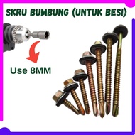 [10 PCS] Skru Oning Awning Skru Atap Skru Bumbung Ikat Skru Besi Iron Hex Head Self Drilling Screw Washer Awning Screw