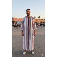 MERAH KATUN Djellaba.id Umrah Hajj Prayer Dress Muslim Clothes Hoodie Robe Jalabah Kapucong Moroccan