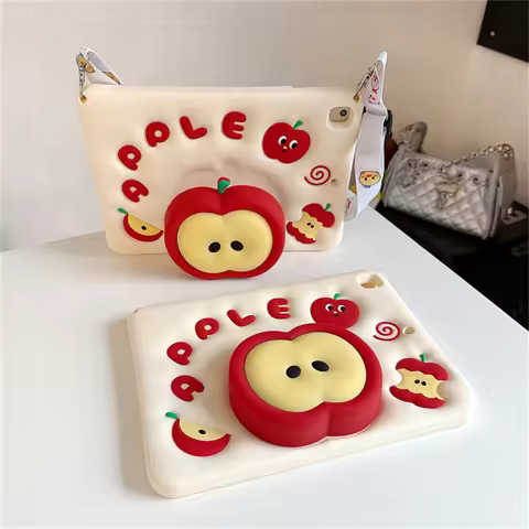 For IPad 9 8 7th Generation Air 1 2 3 4 5 6 9.7 10.9 A16 Pro 11 Inch Child Case Cute 3D apple Silico