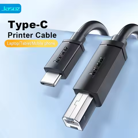 Jasoz Type C to USB B 2.0 Printer Cable High Speed Cable for HP Canon Brother Epson Dell Printer Fax
