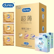 Durex Condoms for Men  Mixed 3 in 1 with 2 gift Ultra Thin M or S Size Fetherlite Natural Latex fancy Condom