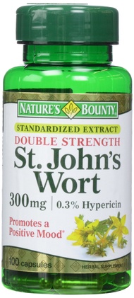 Nature's Bounty St. John's Wort Pills and Herbal Health Supplement, 300mg, 100 Capsules, Gelatin, Di